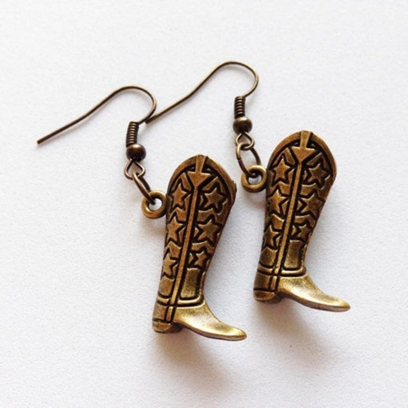 Wholesale Cowboy boots and retro cowboy-style earrings